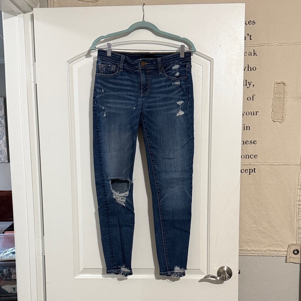 Buckle Dark Blue Distressed Skinny Jeans